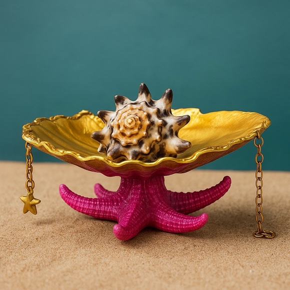 She Shells Art Conch Shell Ring Cocktail Statement Piece Jewelry - Picture 6 of 7